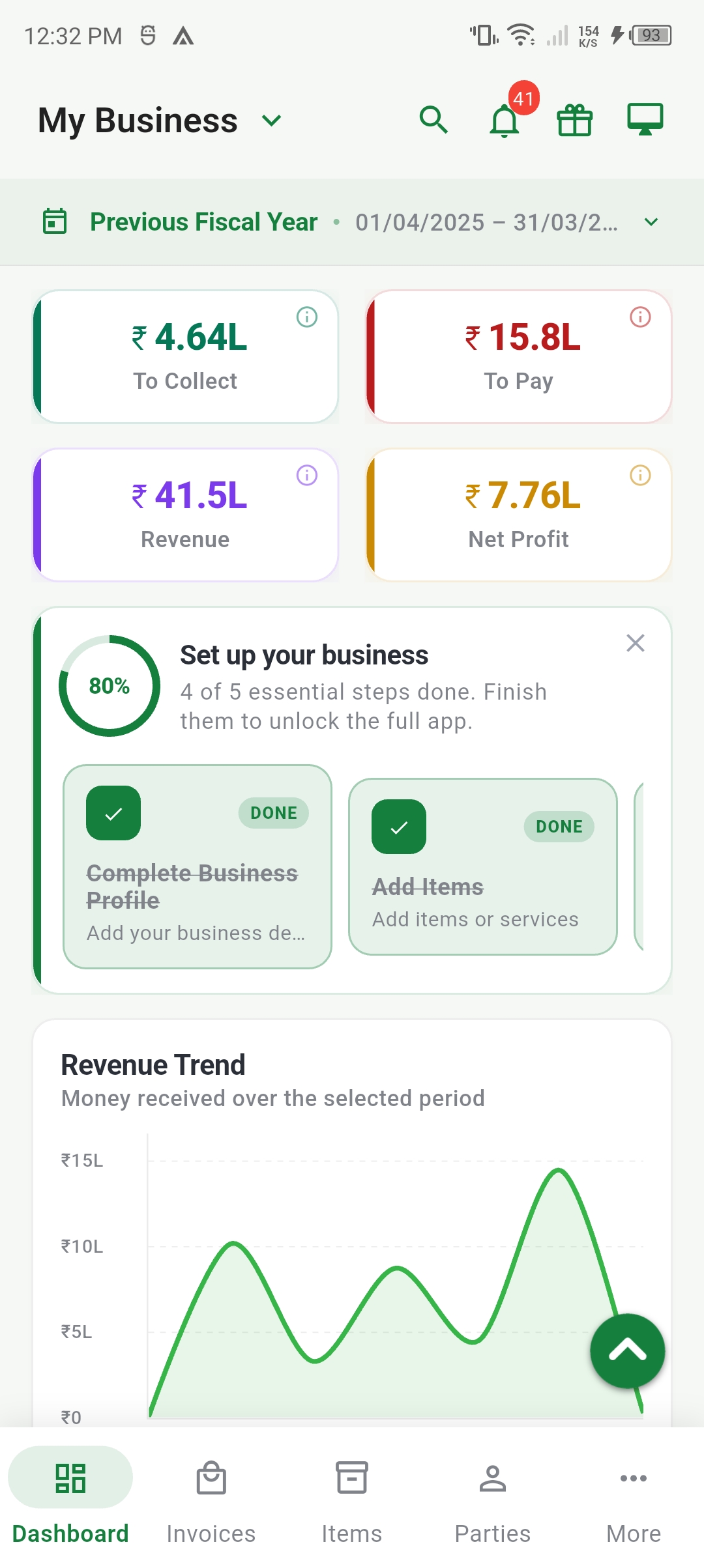 1. Financial Dashboard