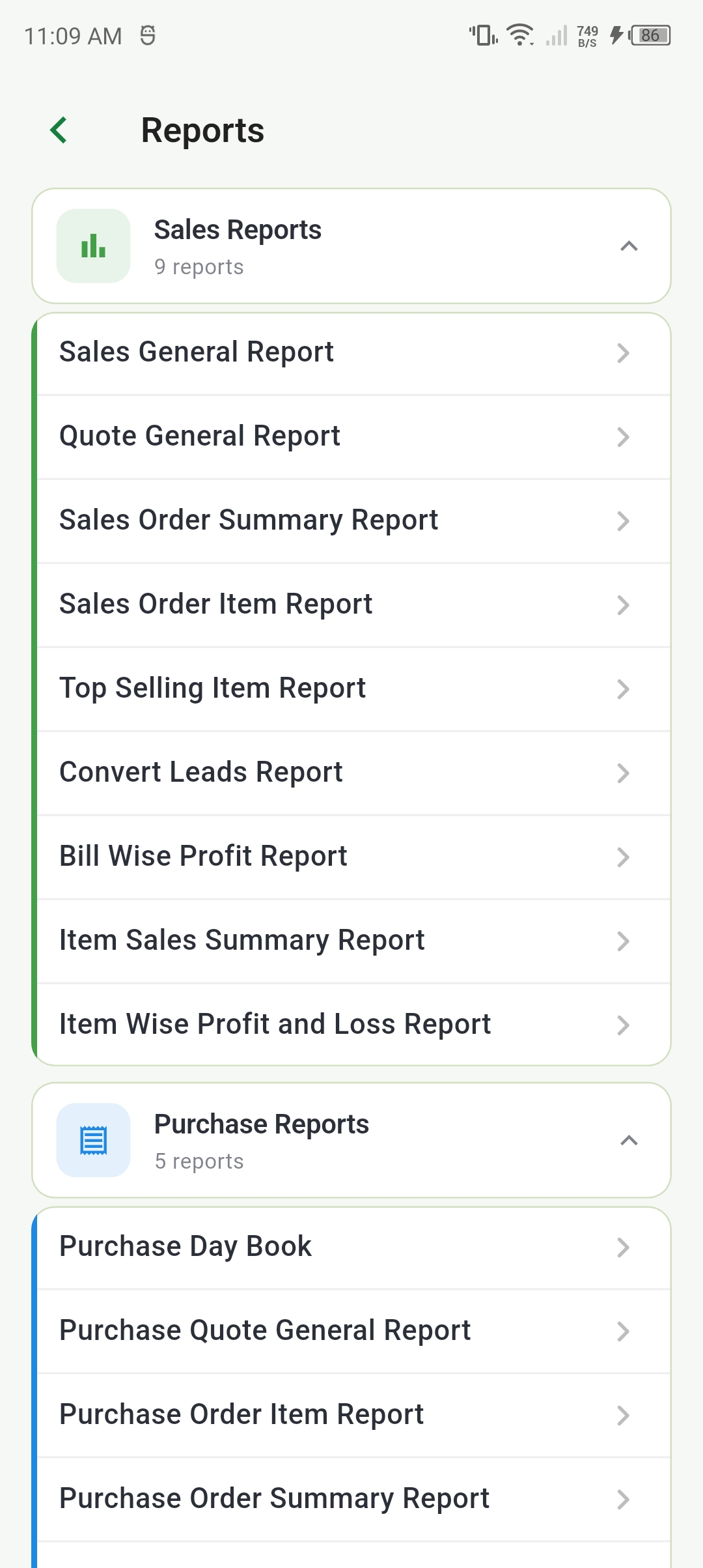4. Comprehensive Reports Menu