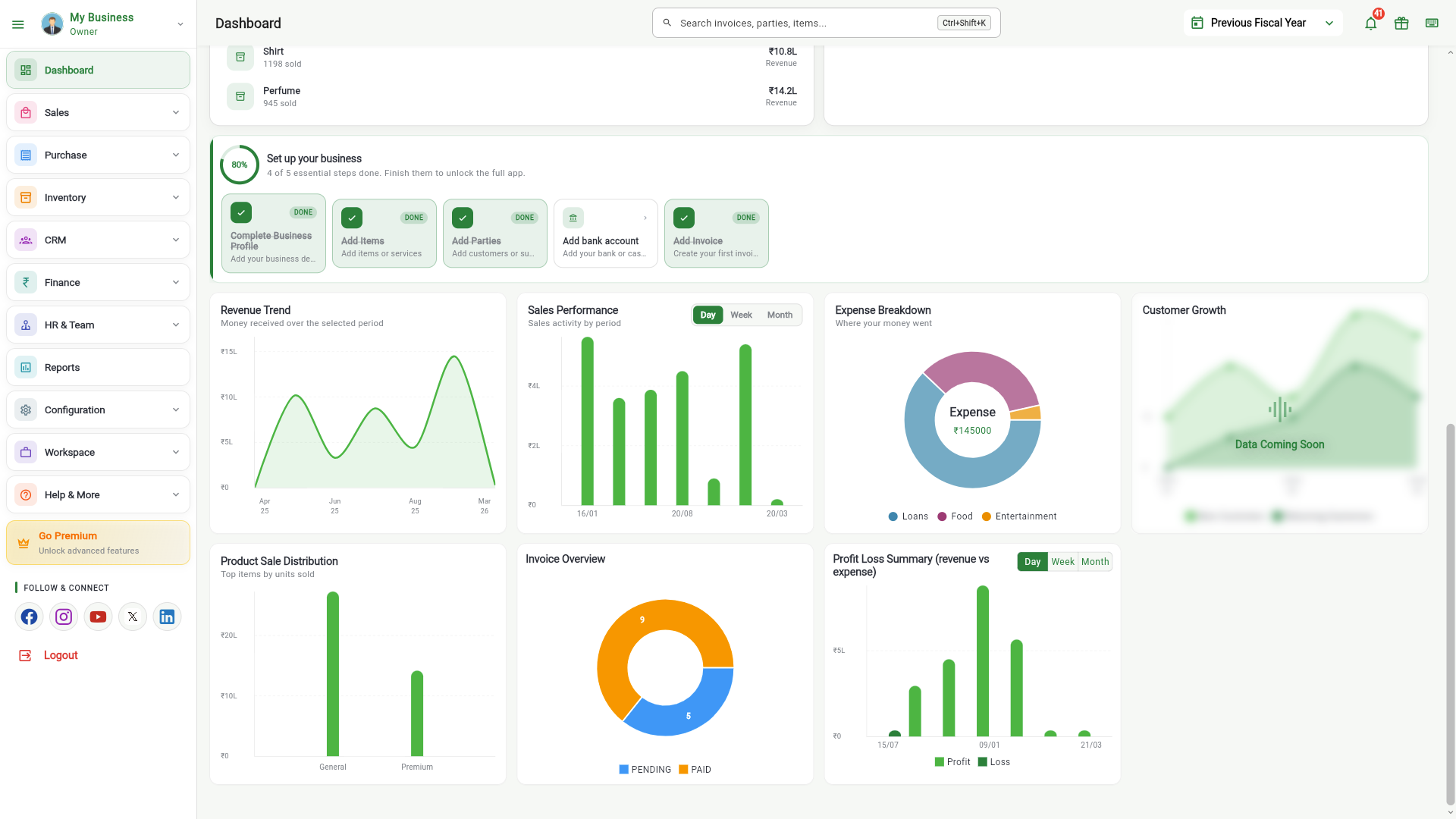 Easy Khata dashboard on desktop
