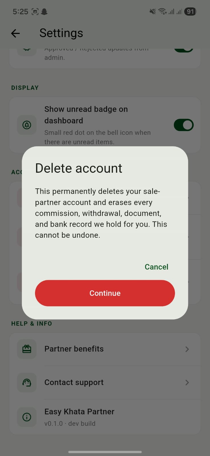 Confirm Warning