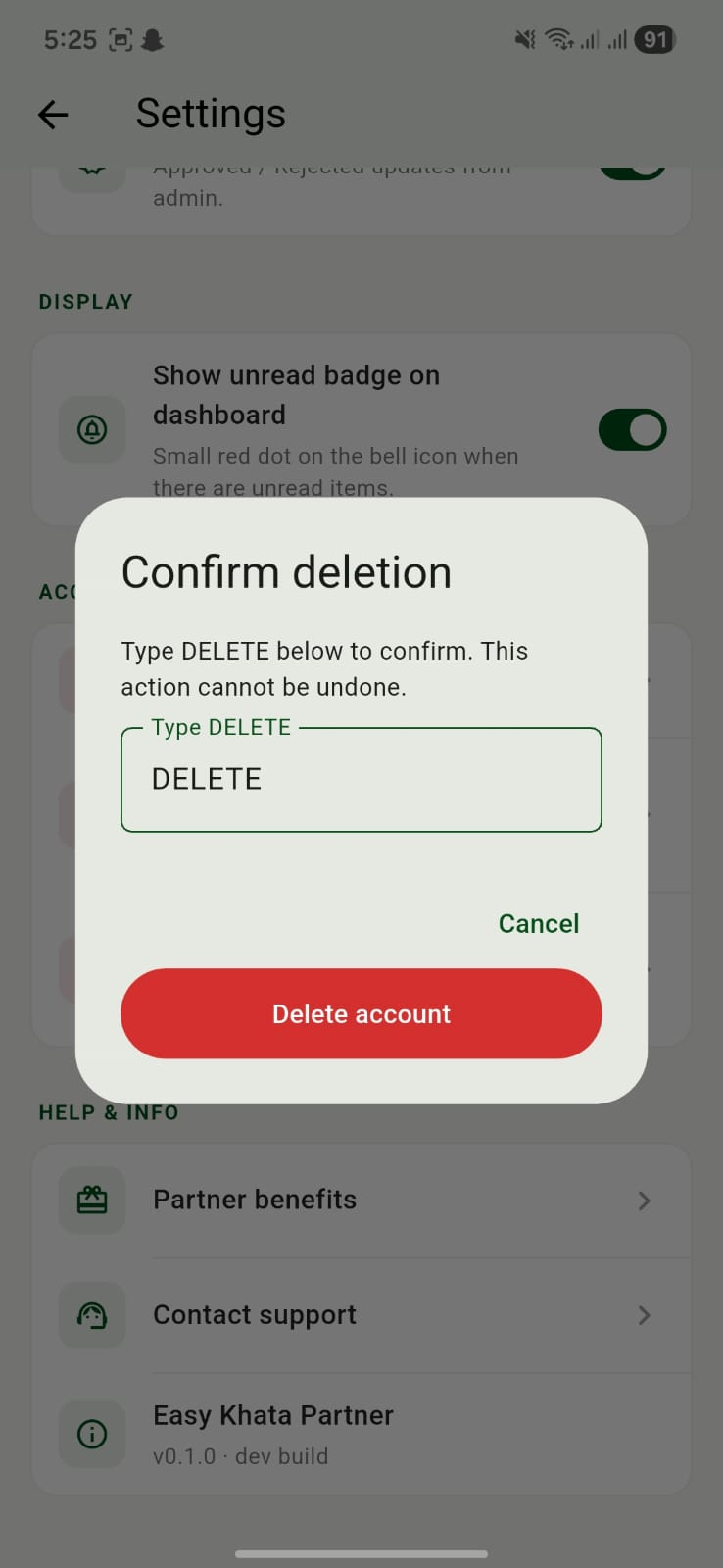 Finalize Deletion